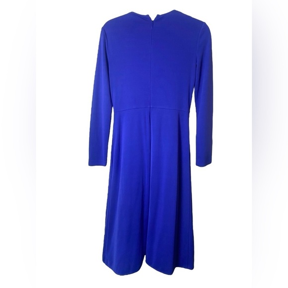 Emilio Pucci Silk Midi Long Sleeve Dress Blue 6 - Picture 2 of 4